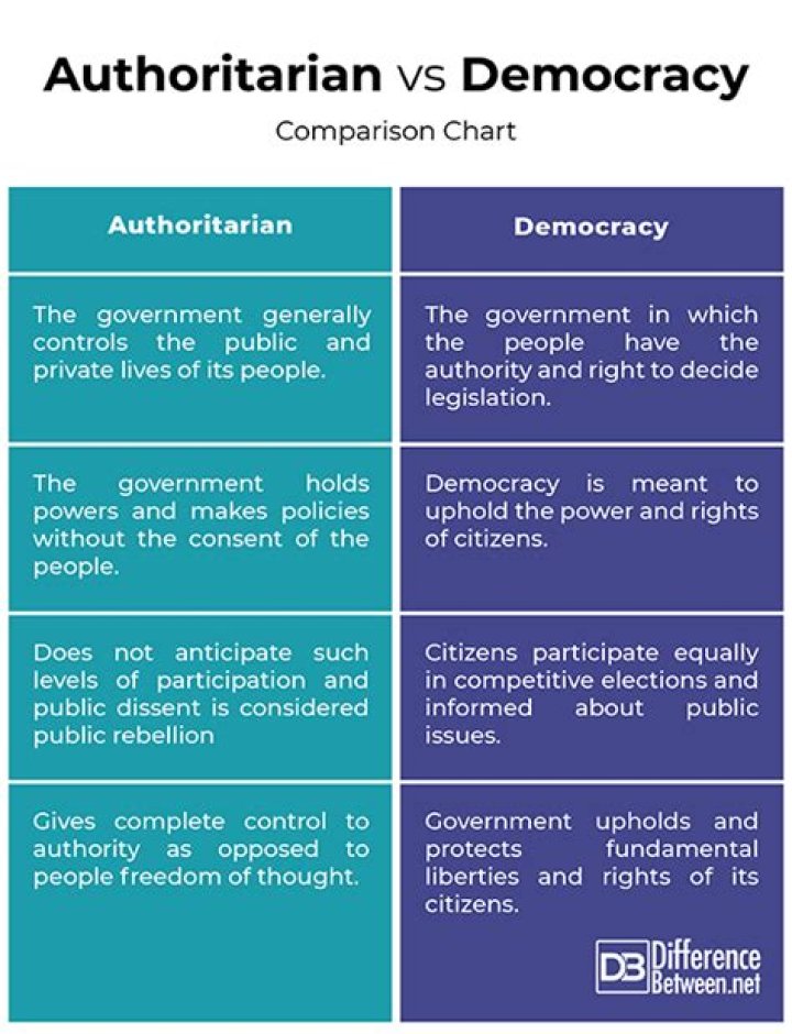 How are authoritarian and democratic governments different