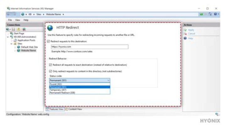 How do I redirect in IIS