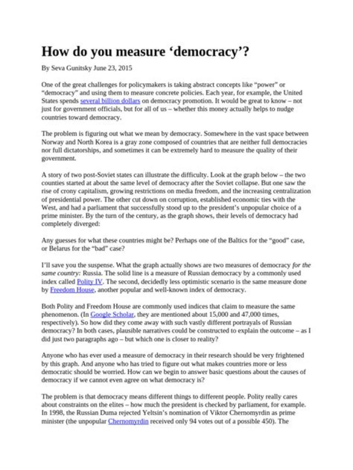 How do we measure democracy