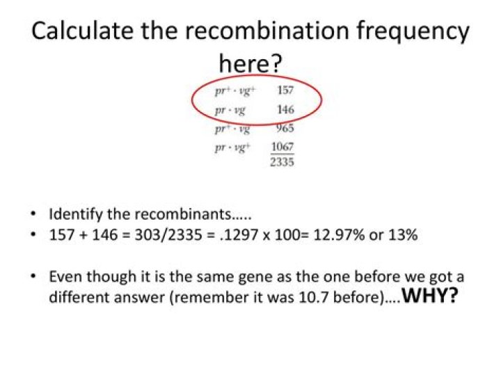 How do you calculate recombination frequency