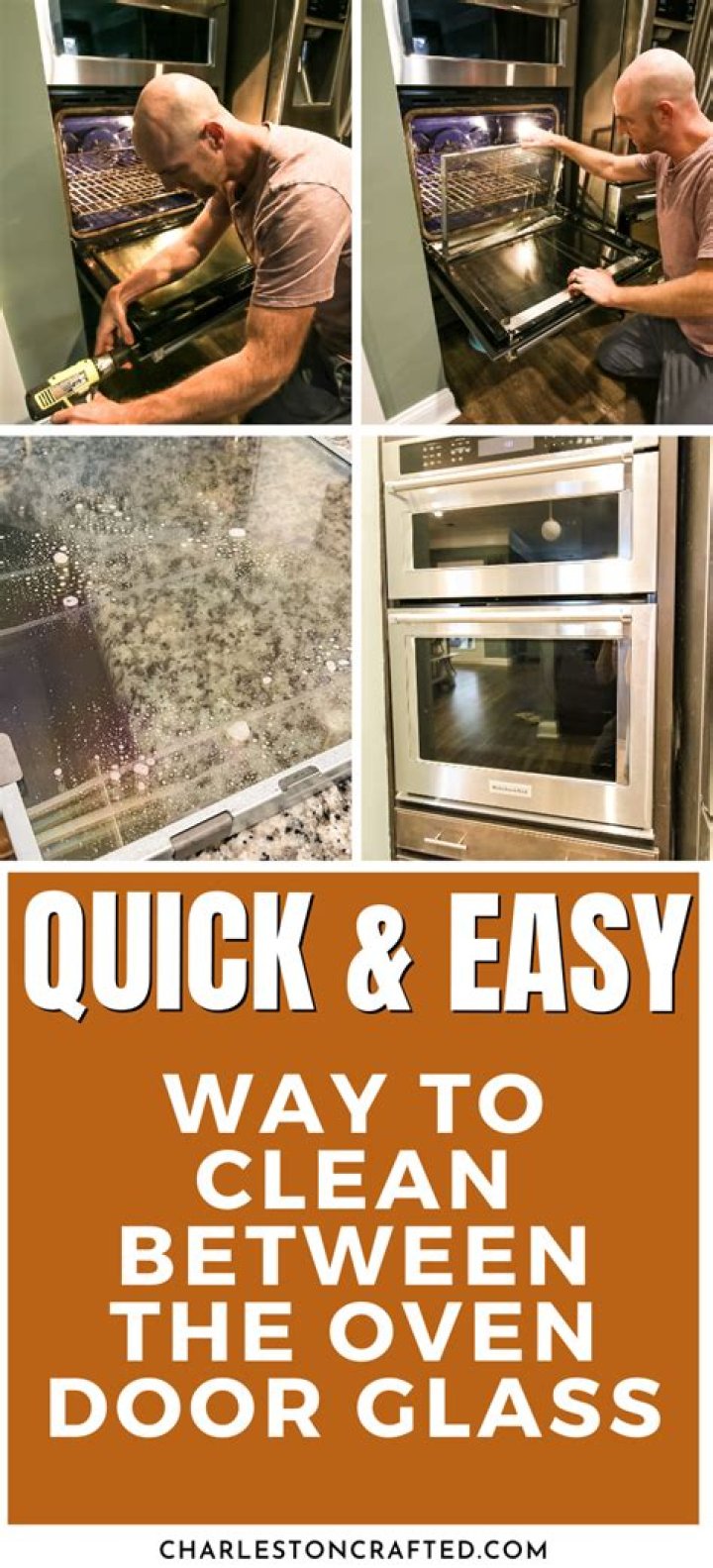 How do you clean a gas oven door