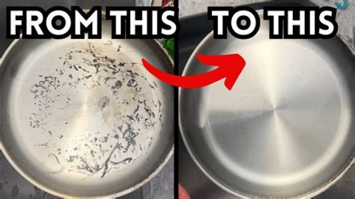 How do you clean burnt stainless steel pots
