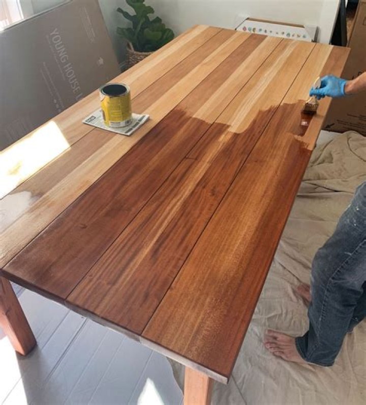 How do you refinish a wooden table top