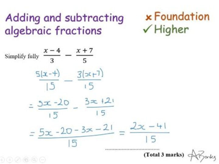 How do you simplify adding algebraic fractions