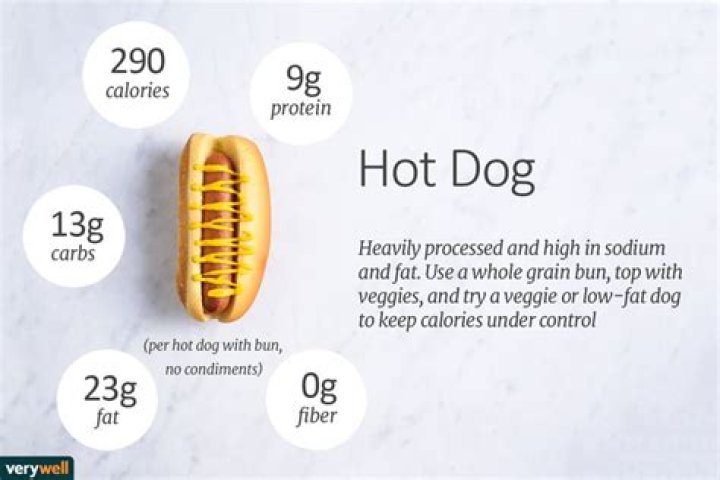 How many calories is in a hot dog without the bun
