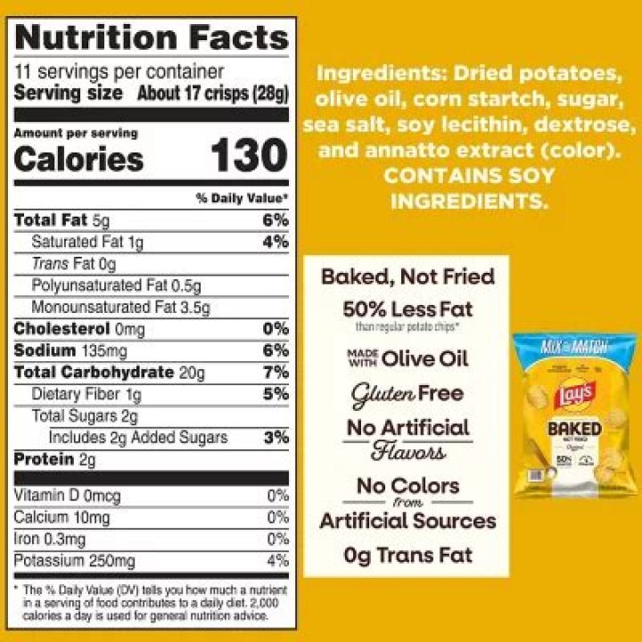 How many carbs are in Lays baked potato chips