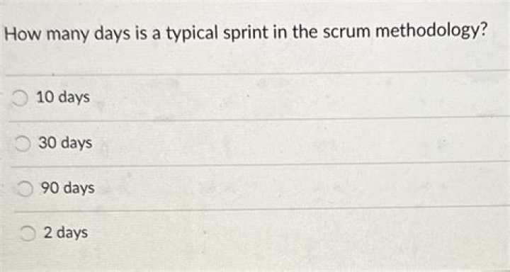 How many days is a typical sprint in the scrum methodology