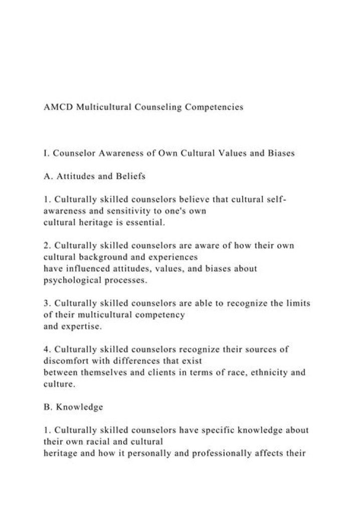 What are multicultural counseling competencies