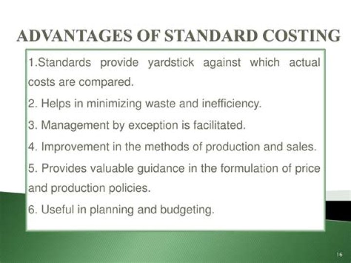 What are the advantages of standard costing