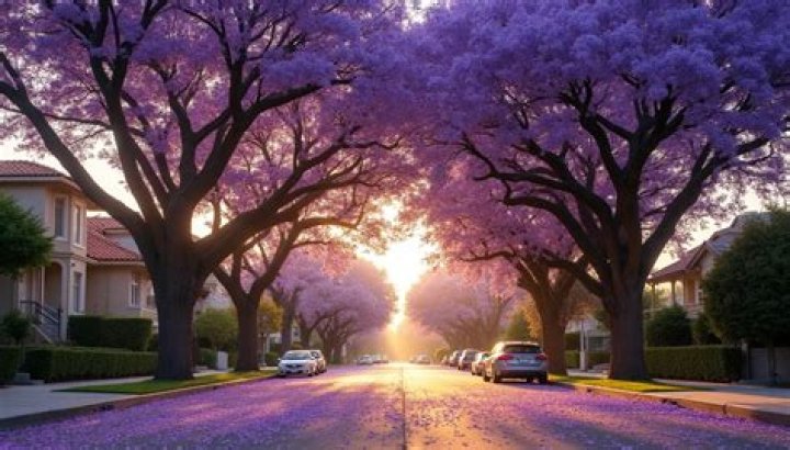 What are the purple trees