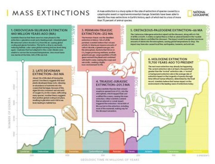 What are the six mass extinctions
