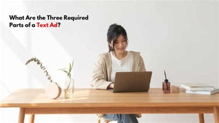 What are the three required parts of a text ad