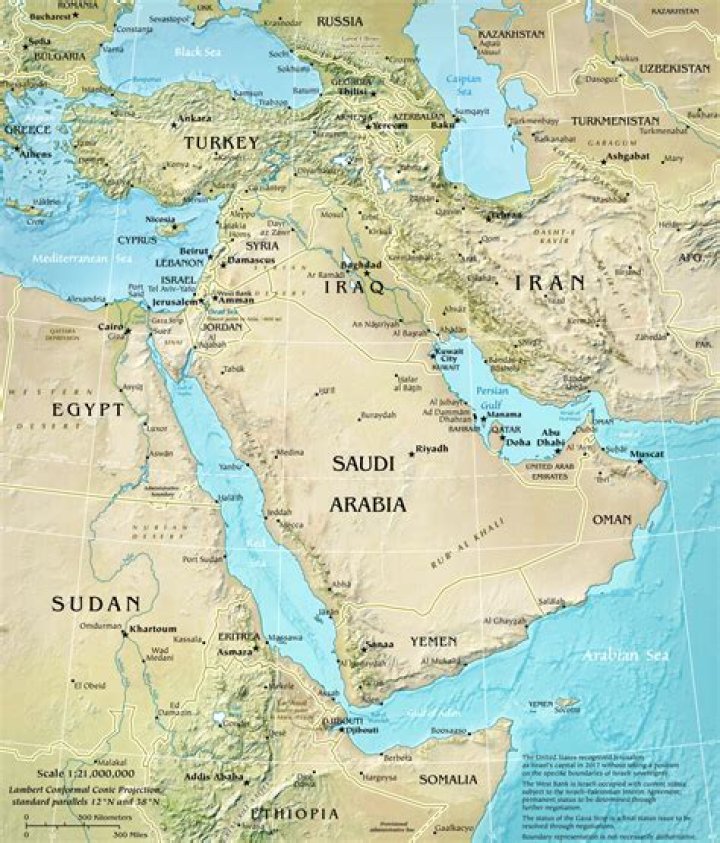 What are three mountains in the Middle East
