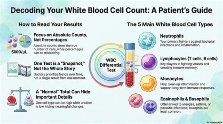 What can the results of a white blood cell differential test indicate