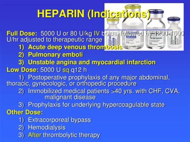 What is a heparin drip used for
