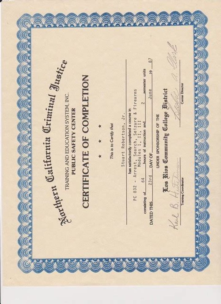 What is a PC 832 certificate