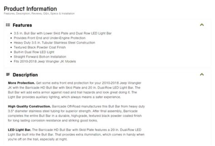 What is a product service description