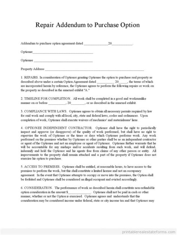 What is a repair addendum