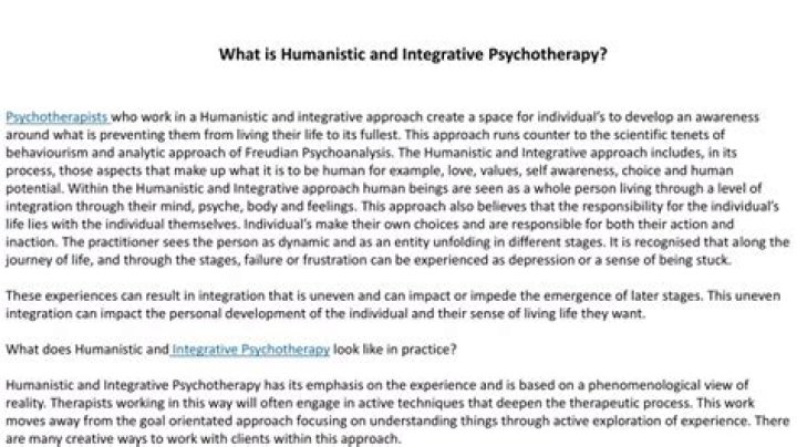 What is humanistic and integrative psychotherapy