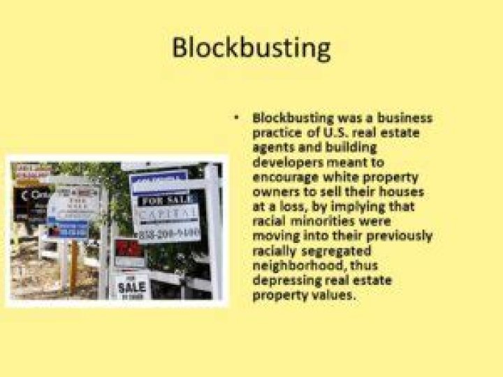What is the definition of blockbusting in geography