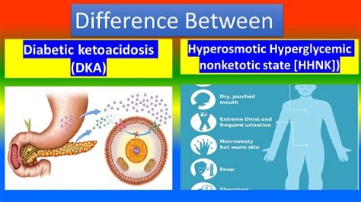 What is the difference between diabetic ketoacidosis and hyperglycemic hyperosmolar syndrome