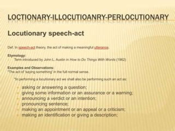 What is the meaning of Locutionary act