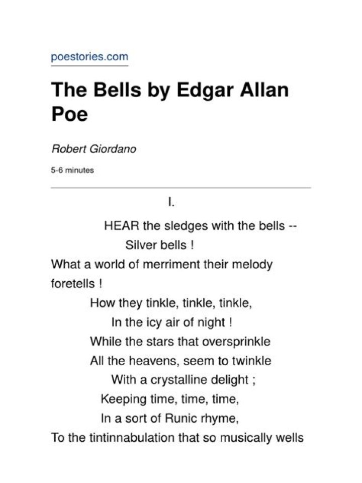 What is the theme of the Bells by Edgar Allan Poe
