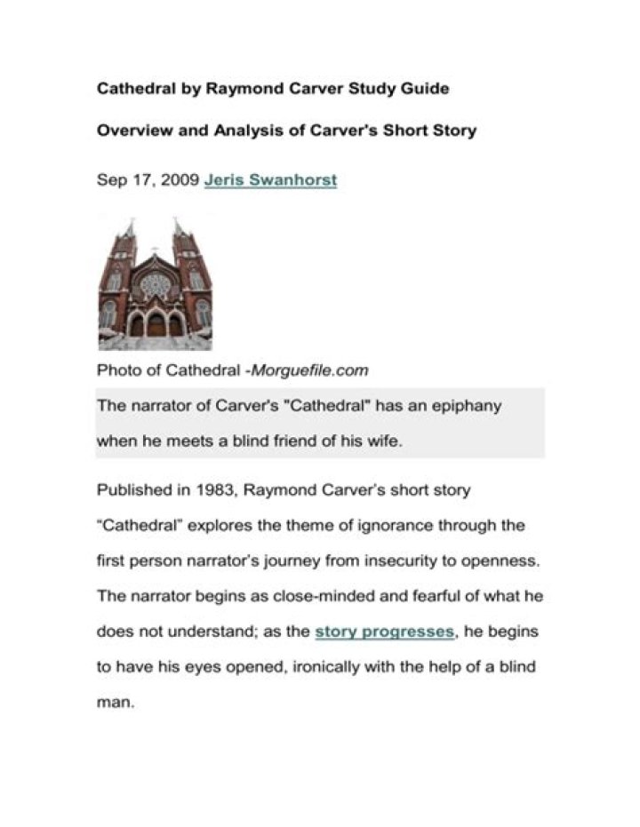 What is the theme of the story cathedral by Raymond Carver
