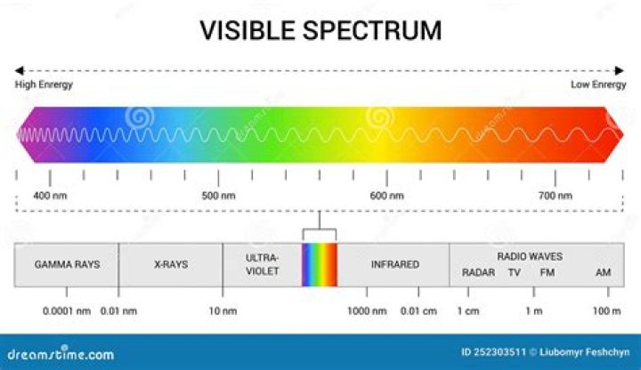 What is the wavelength range of visible light quizlet
