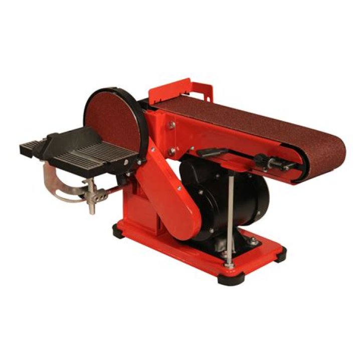 What personal protection equipment should be worn when using the belt disc sander