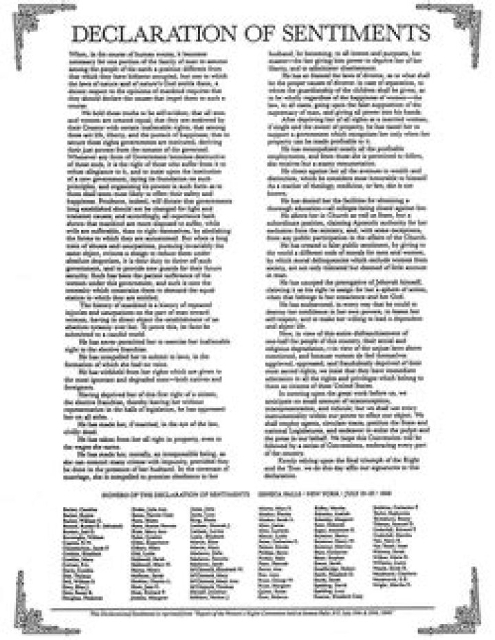 What was the Seneca Falls Declaration of Sentiments and Resolutions