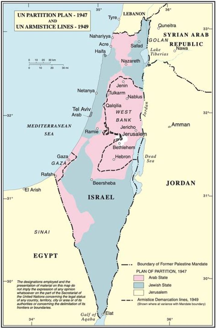 What was the United Nations plan to resolve the dispute over Palestine