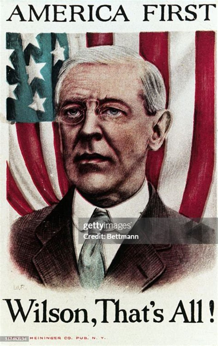 What was Woodrow Wilsons campaign slogan in 1916