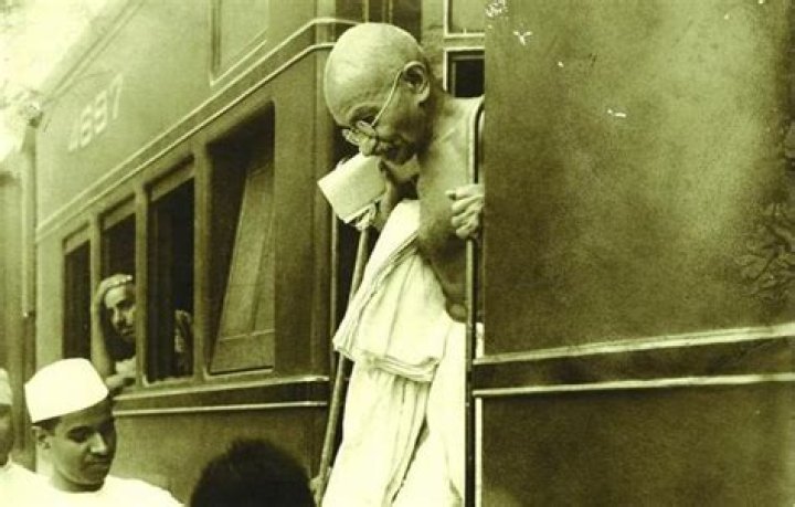 When was Gandhi thrown out of train