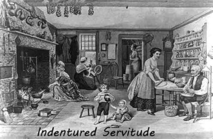 Where did most indentured servants come from