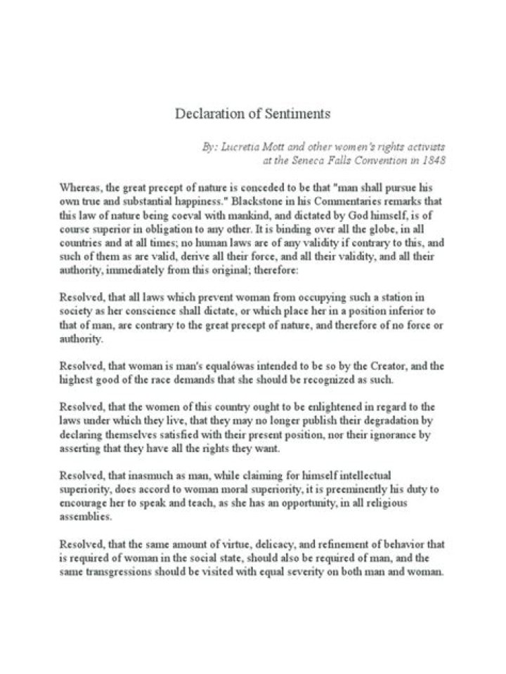 Where is the original Declaration of Sentiments
