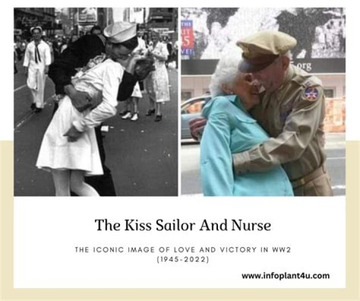 Who is the nurse and sailor kissing