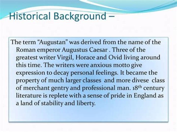 Who wrote account of the Augustan age in England