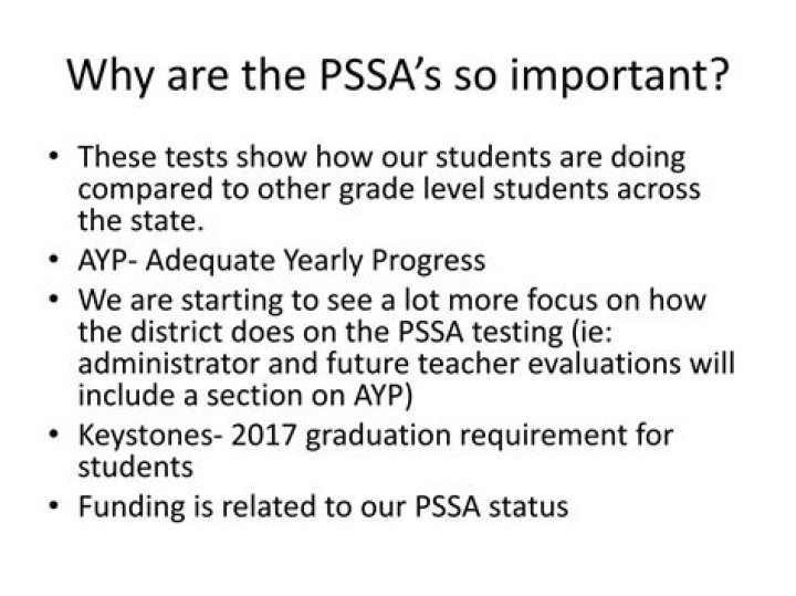 Why are PSSA tests important