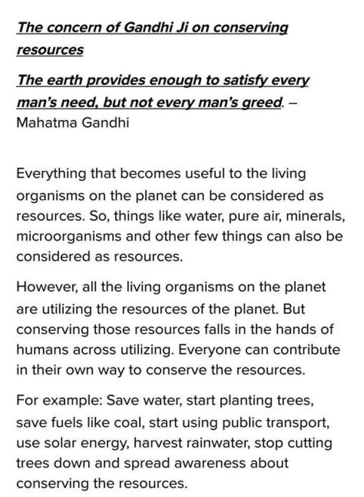 Why was Gandhiji concern about resource conservation